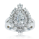 GIA Certified 1 carat D VS2 Pear Shape Diamond Double Halo Engagement Ring