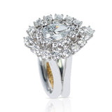 GIA Certified 1 carat D VS2 Pear Shape Diamond Double Halo Engagement Ring