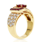 Van Cleef & Arpels Oval Ruby and Diamond Ring with Invisibly Set Rubies, 18k