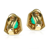 Bvlgari AGL Certified 3.15 ct. Colombian Pear Emerald Earrings with Diamonds