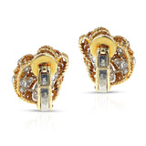 1960's Cartier 3.25 carats Diamond Cocktail Earrings in 18K Yellow Gold