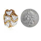 1960's Cartier 3.25 carats Diamond Cocktail Earrings in 18K Yellow Gold