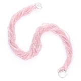 Natural Faceted Light Pink Sapphire Faceted Beads Choker Necklace,  18 Karat White Gold