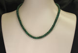 Genuine & Natural Deep Green Fine Emerald Plain & Smooth Beads Necklace
