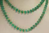 Genuine & Natural Fine Colombian Carved Emerald and Opal Beads Necklace