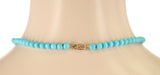 Genuine 6MM Round Turquoise Beads, 14K Yellow