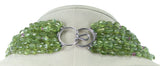 Genuine & Natural Peridot Tumbled Faceted Beads with Pink Sapphire Beads Choker Necklace