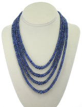 Genuine & Natural Necklace of Fine Blue Sapphire Faceted Beads