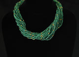 Genuine & Natural Emerald Faceted with Gold Beads Choker Necklace