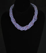 Genuine & Natural Tanzanite and Spinel Faceted Beads Choker Necklace, 18K White