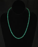 130 Carat Genuine and Natural Fine Strand of Emerald Smooth Beads Necklace, 18 Karat Yellow Gold Clasp