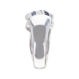 Five Row Linear Patterned Invisibly Set Sapphire and Diamond Ring, Platinum