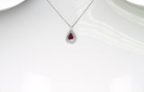 Certified 2.03 carat No Heat Vivid Red Mozambique Ruby and Diamond Pendant, Platinum