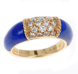 Van Cleef & Arpels Lapis and 5 Row Diamond Stacking Philippine Ring, 18K Yellow