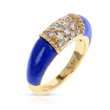 Van Cleef & Arpels Lapis and 5 Row Diamond Stacking Philippine Ring, 18K Yellow