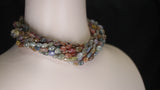 Genuine & Natural Earthy Multi-Sapphire Tumbled Beads Choker Necklace