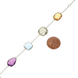 Mixed-Cut Multi Semi-Precious Gemstone 18k Yellow Gold Bracelet