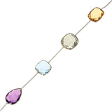 Mixed-Cut Multi Semi-Precious Gemstone 18k Yellow Gold Bracelet