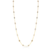 Mixed Cut Rainbow Moonstone 38" Necklace, 18K