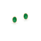 Oval Emerald Studs, 18K