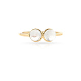 Double Moonstone Cabochon Ring, 18K