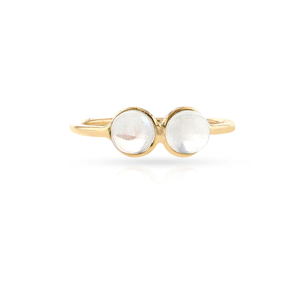 Double Moonstone Cabochon Ring, 18K