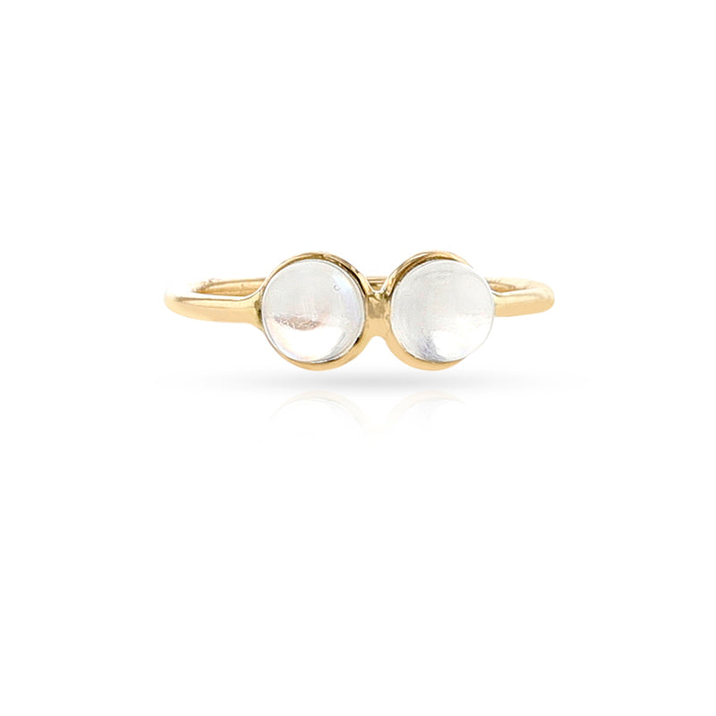 Double Moonstone Cabochon Ring, 18K