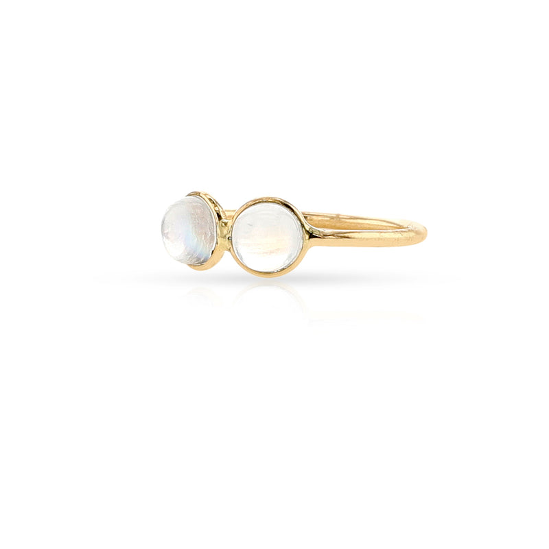 Double Moonstone Cabochon Ring, 18K