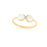 Double Moonstone Cabochon Ring, 18K