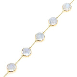 Round Cabochon Moonstone Bracelet, 18K