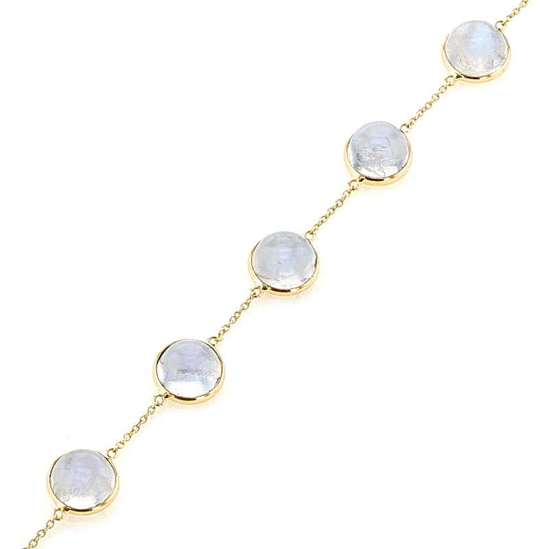 Round Cabochon Moonstone Bracelet, 18K