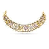 Floral Yellow, White and Pink Diamond Necklace, 18k, Stefan Hafner