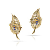 Tiffany & Co. Sapphire Leaf Earrings, 14k