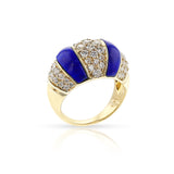 Lapis and Diamond Bombe Ring, 18k