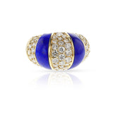 Lapis and Diamond Bombe Ring, 18k