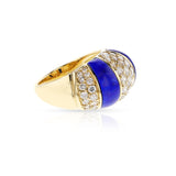 Lapis and Diamond Bombe Ring, 18k