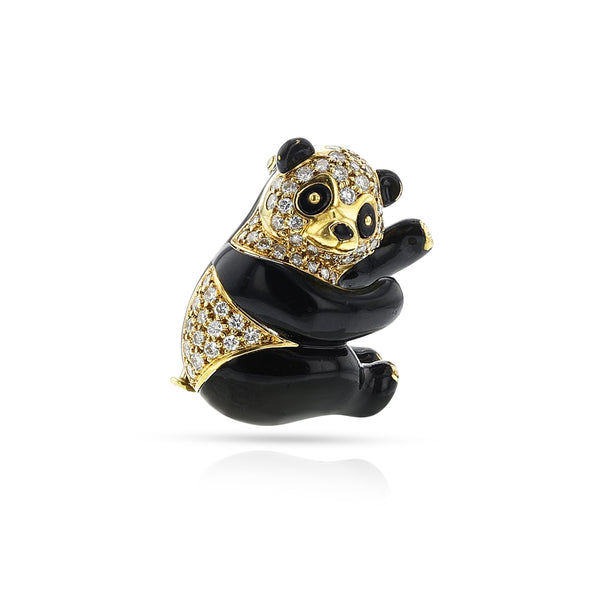 Van Cleef & Arpels Enamel and Diamond Panda Brooch, 18k