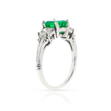GIA Certified 1.21 ct. Octagonal Step-Cut Colombian Emerald Ring with Diamonds, Platinum