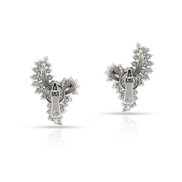 Graduated Diamond and Platinum Earrings