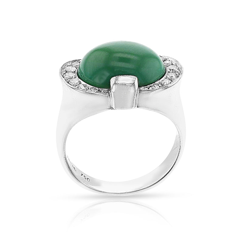 Turquoise Cabochon and Diamond Ring, 18k