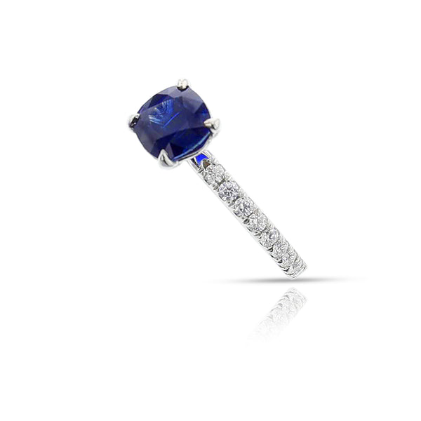 GIA Certified 1.46 ct. Unheated Burma Sapphire Ring, Platinum