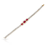 Van Cleef & Arpels Ruby Cabochon and Diamond Bracelet and Necklace Set, 18k