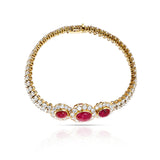 Van Cleef & Arpels Ruby Cabochon and Diamond Bracelet and Necklace Set, 18k