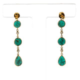 Blue Diamond Slices Dangling Earrings, 14k