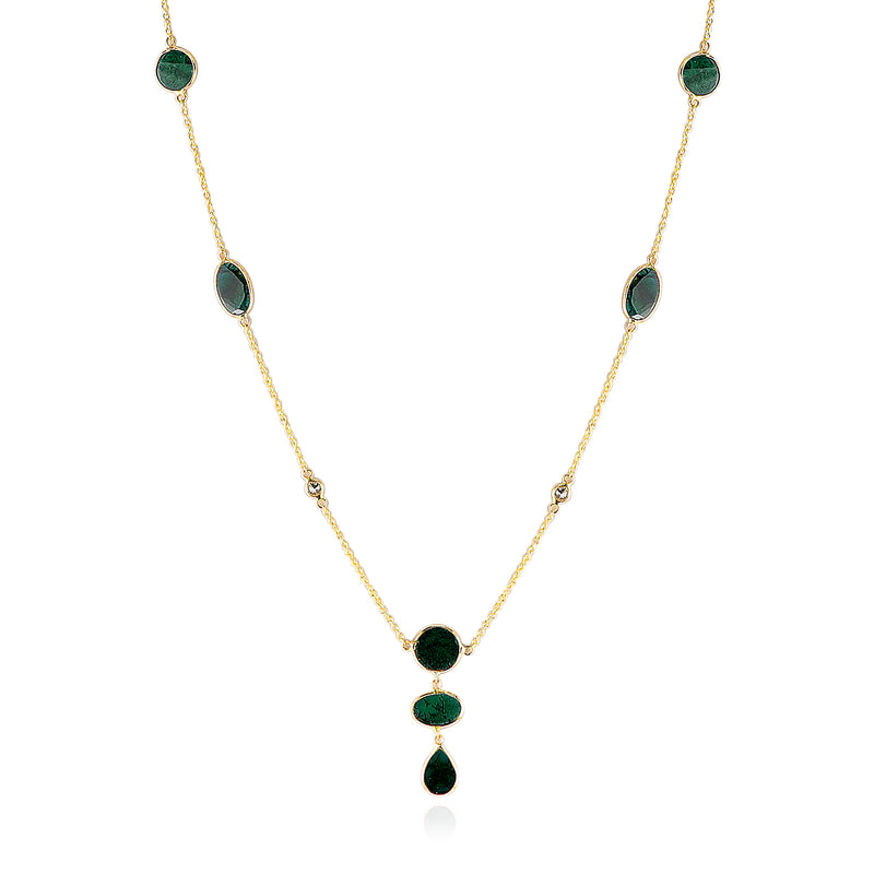 Blue Diamond Slices Necklace, 14k