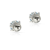 Fine Round Aquamarine and Diamond Stud Earrings, 18k