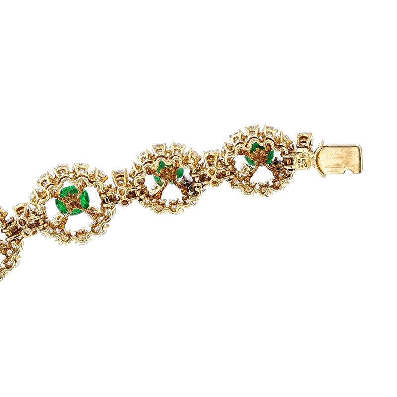 Alexandre Reza Carved Emerald and Diamond Bracelet, 18k