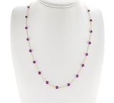 Round Amethyst Cabochon Necklace, 18k