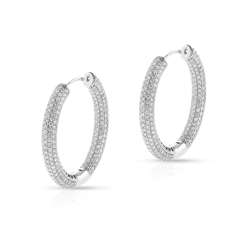 5.7 ct. Diamond Hoop Earrings, 18K