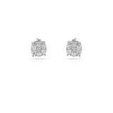 Round Diamond Studs, 18K White Gold